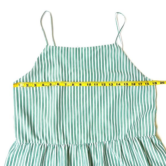 & other stories tiered lightweight dress w/green & white stripe pattern - Picture 3 of 6